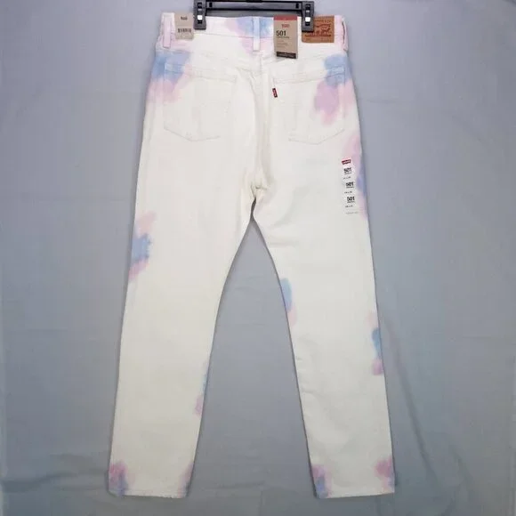 Levis 501Original Jeans Women Straight Leg High Rise White Size 28x30 Button Fly - Picture 2 of 15